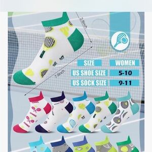 Trendy Boutique Women's Tennis Themed Ankle Socks - Multicolor
